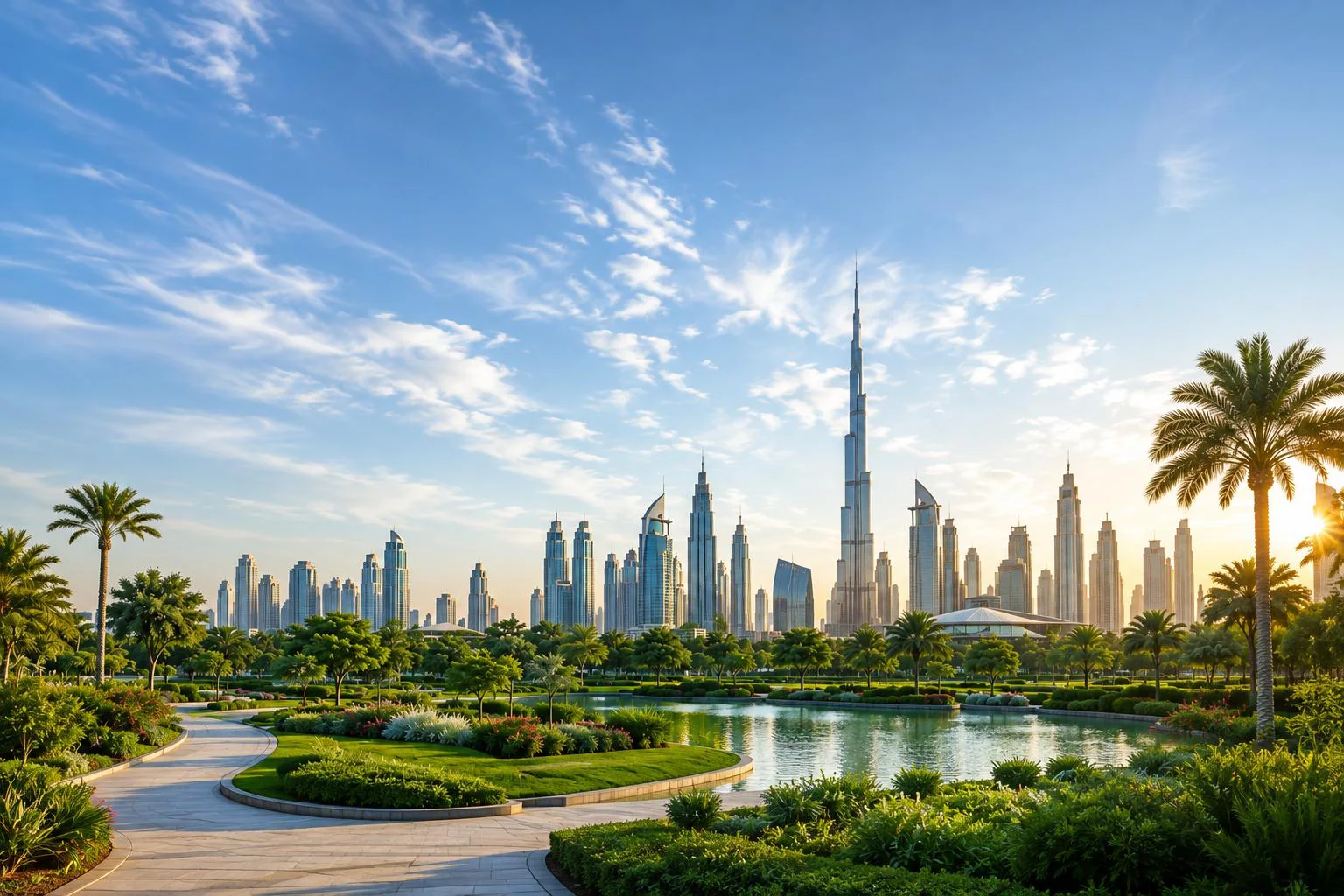 Dubai landscaped cityscape